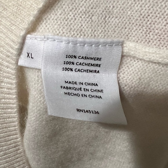 Naadam 100% Cashmere Ivory Pullover - Picture 4 of 5
